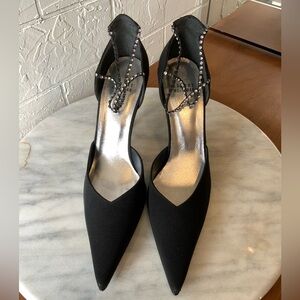 Stuart Weitzman Black Heels with Rhinestones